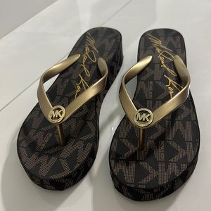 Michael Kors - Flip Flop Wedge Sandals - Bedford Logo